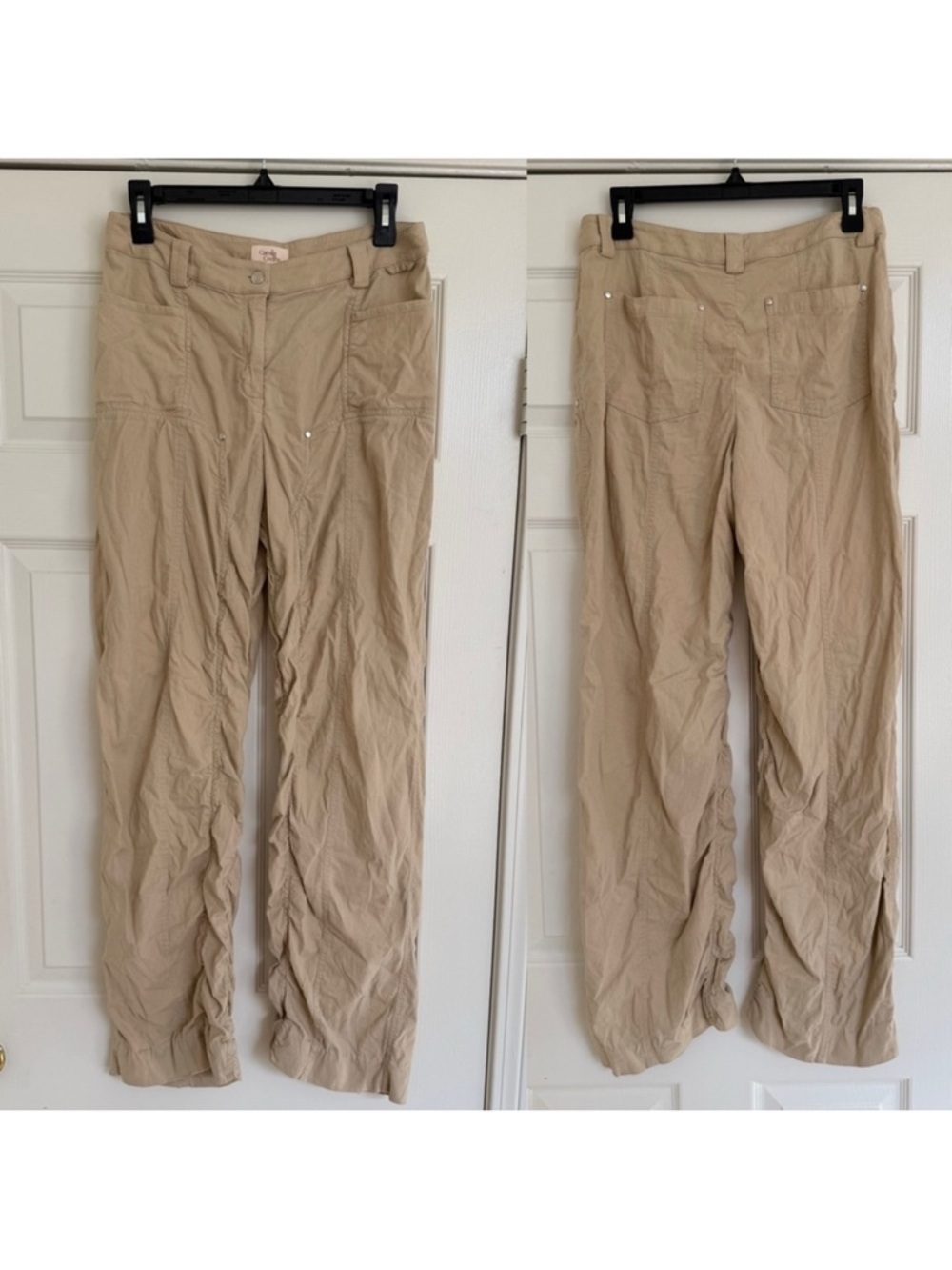 Camila Coelho Revolve Khaki Wide Leg Studio Pants Size M Beige Tan